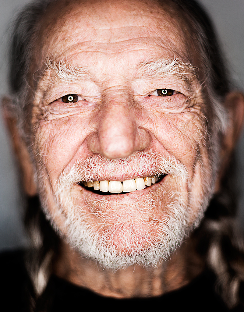 LEGEND...musician Willie Nelson was shot using a ring light - clearly visible in both eyes