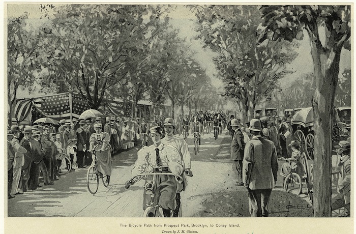 SMOOTH RIDE...cyclists enjoy the Coney Island Cycle Path in 1896