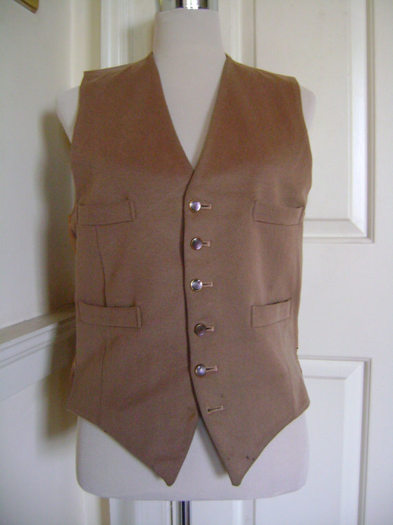 BOARDWALK BOY...get that dapper 20s look with this camel waistcoat