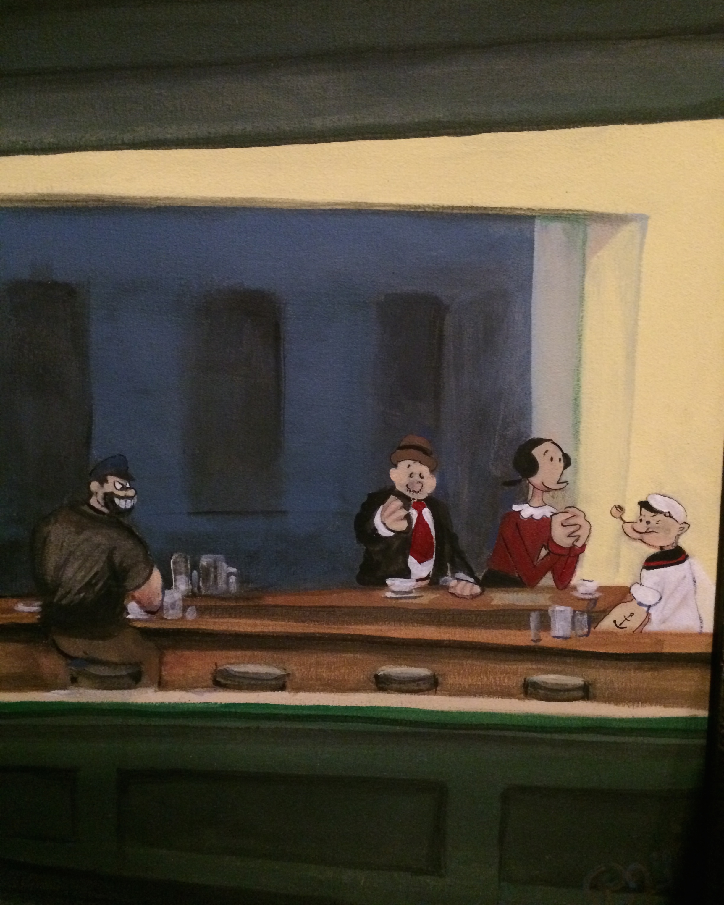 DINER...Hecker's painting Popeye Hopper