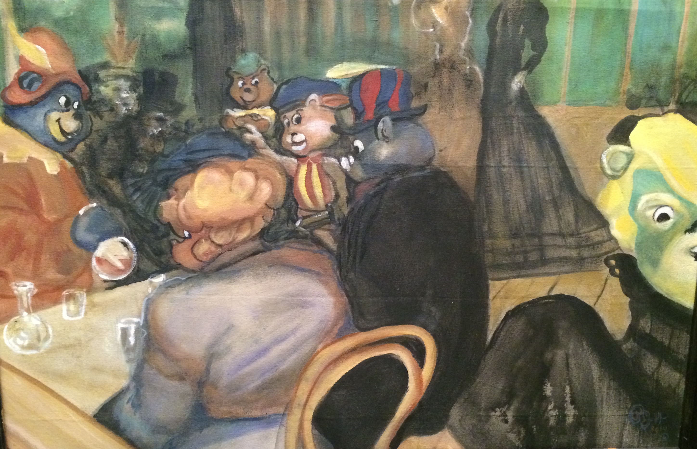 BEAR NECESSITIES...a take on the work of Lautrec with Toulouse la Gummi