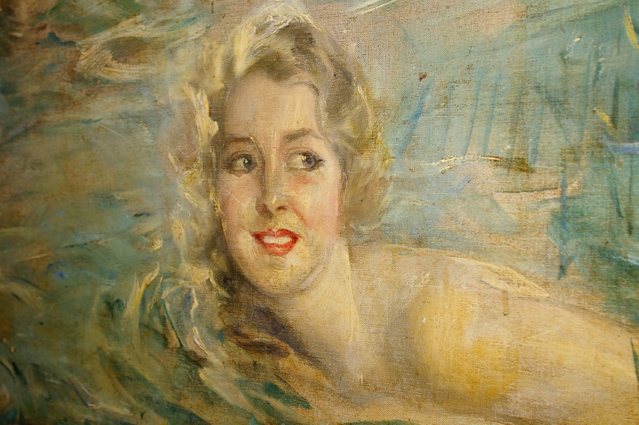 BATHING BEAUTY...detail from Chandler Christy's mural in The Leopard
