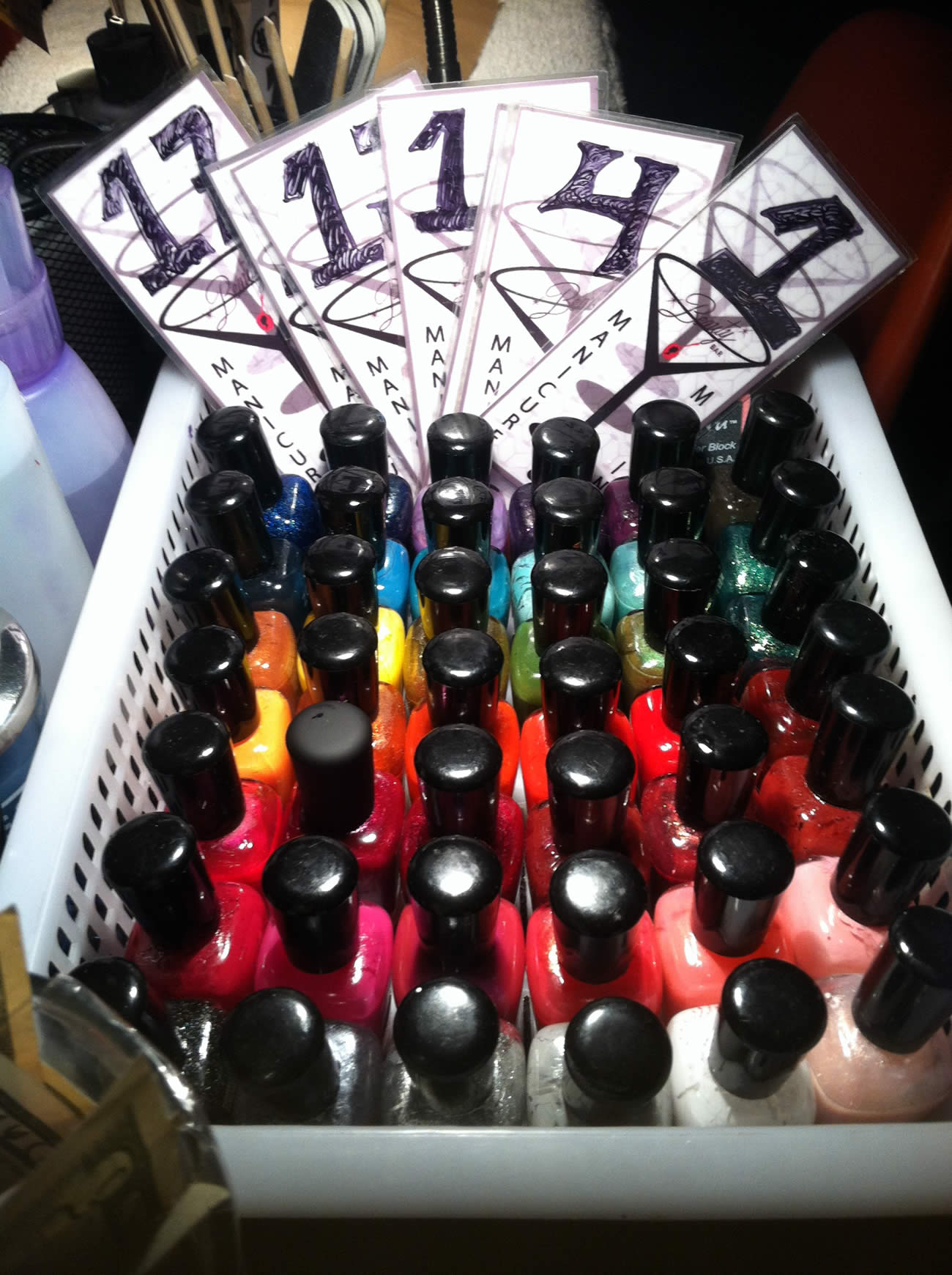 POLISH...clients can choose from a rainbow of contrasting colors