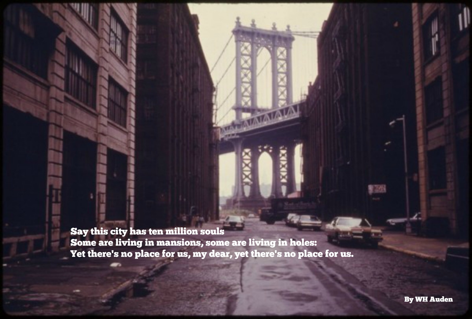 Manhattan bridge from Brooklyn 70s